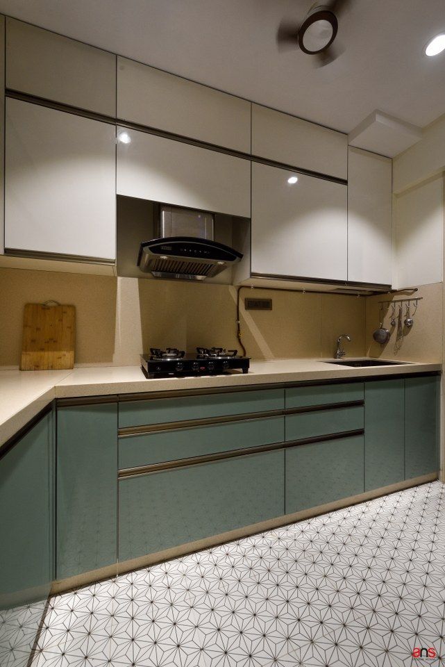 L-shaped modular kitchen design Madurai by Furnhomes