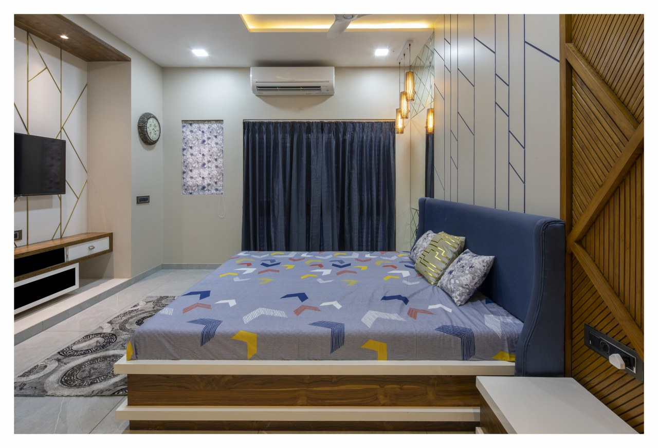 Bedroom with integrated wardrobe and storage Dindigul Furnhomes